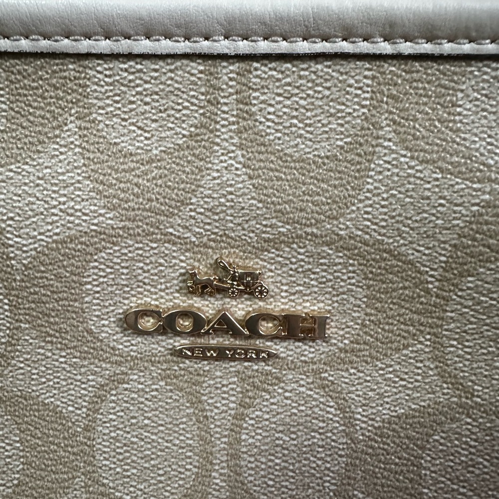 Coach tote medium size. Beige/ brown-very good condition.